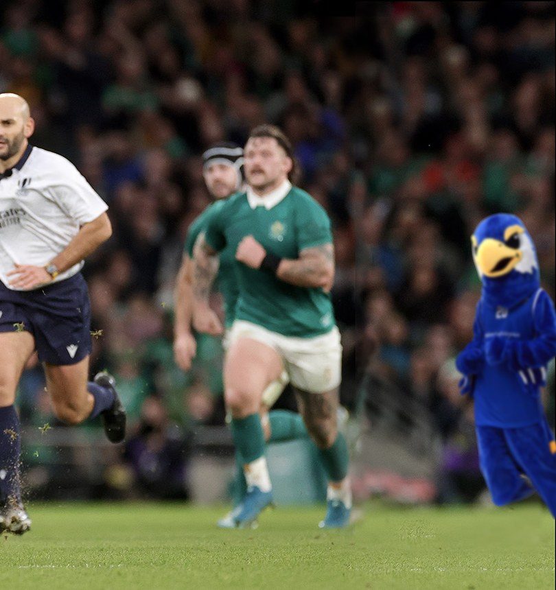 Spot Ernie — trackside at the rugby